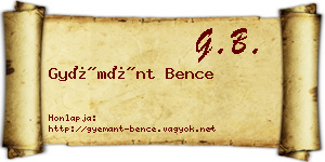 Gyémánt Bence névjegykártya